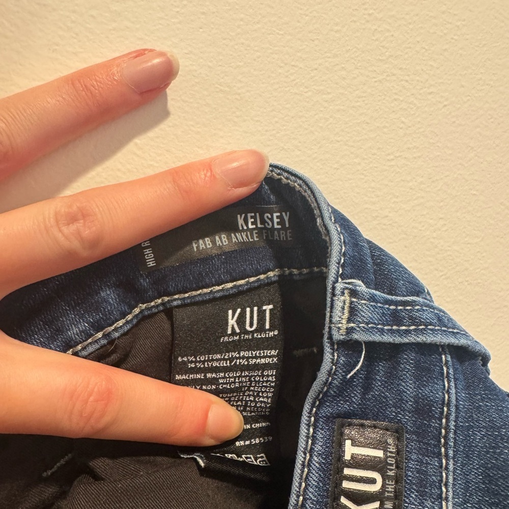 Kut from the Kloth Kelsey Fab Ab Ankle Flare Denim Jeans - Picture 6 of 6